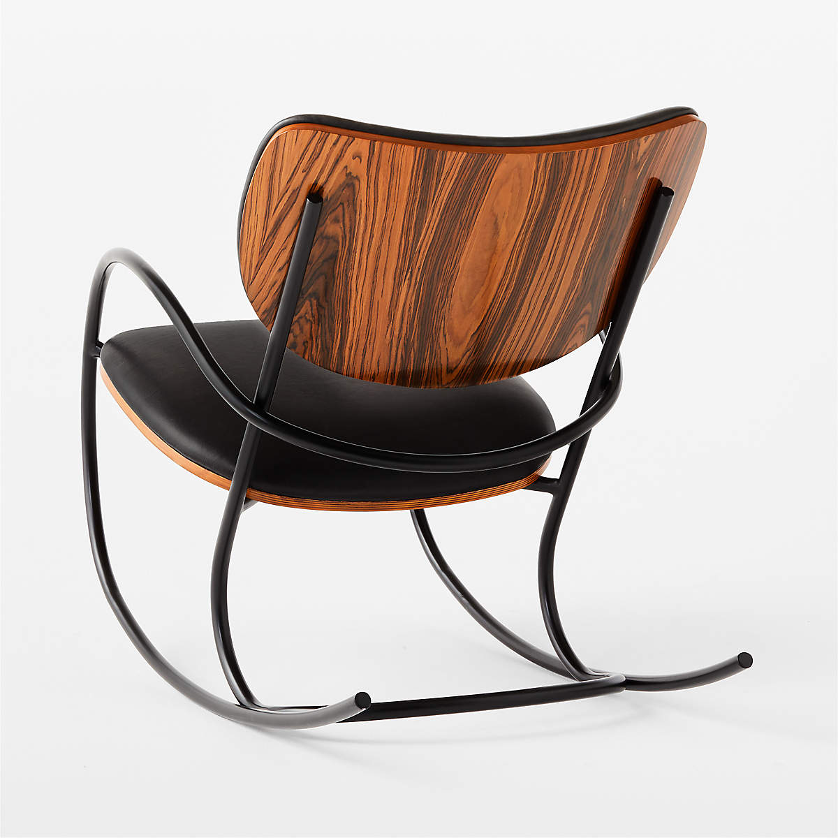 BESE BLACK LEATHER ROCKING CHAIR