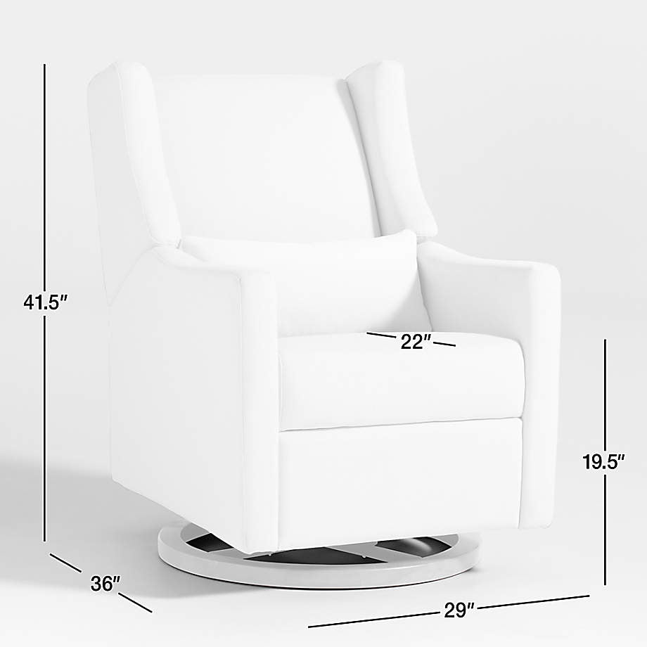 Babyletto Kiwi Cream Nursery Power Glider Recliner Chair with Natural Wood Base