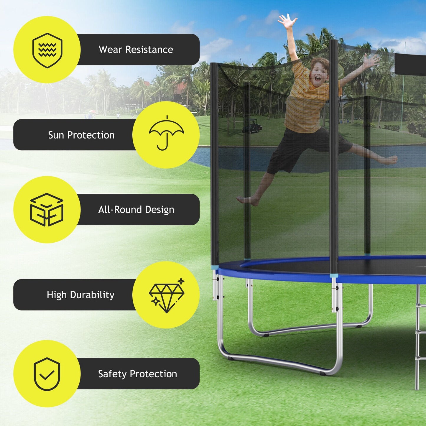 15/16 Feet Trampoline Replacement Safety Net-16 ft
