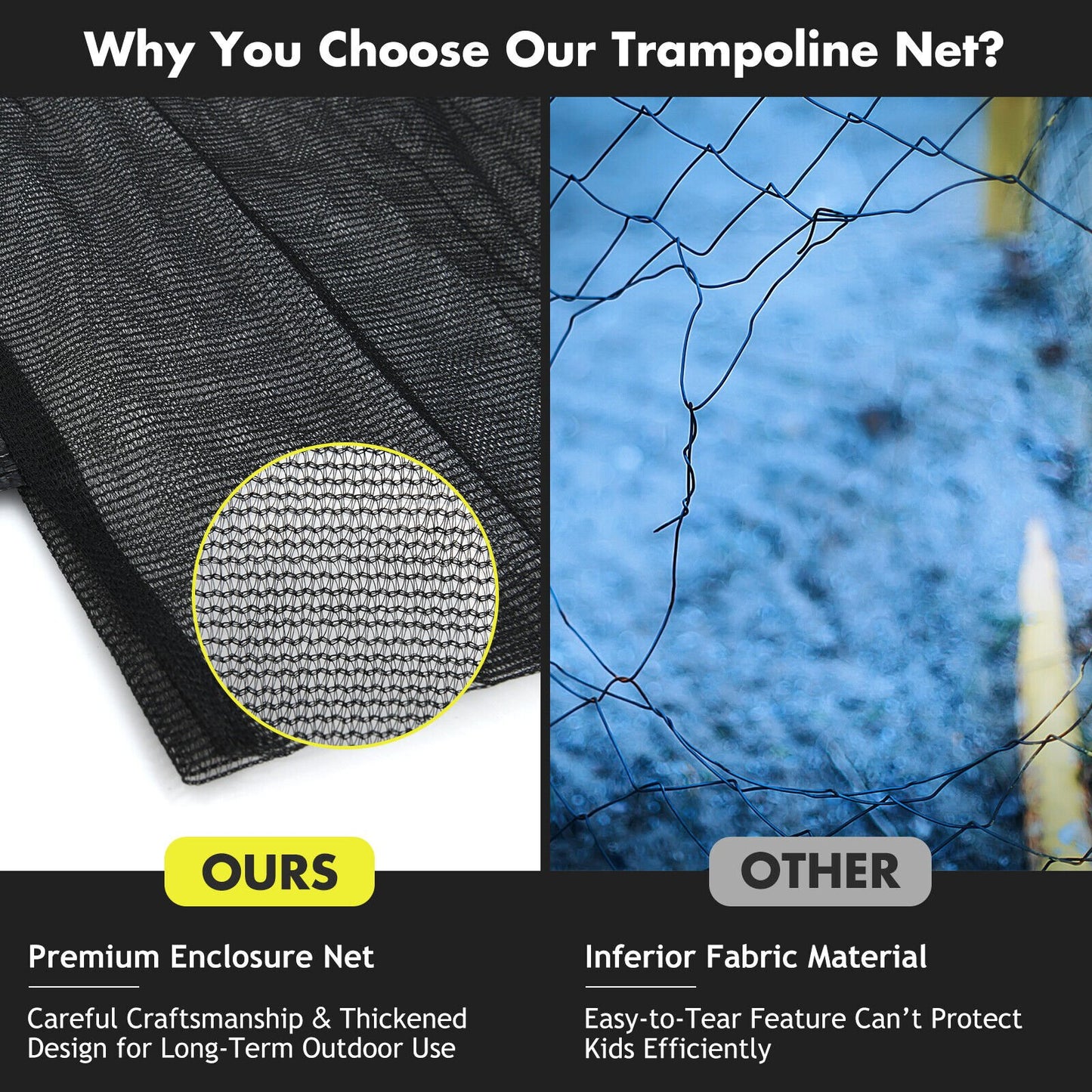 15/16 Feet Trampoline Replacement Safety Net-16 ft