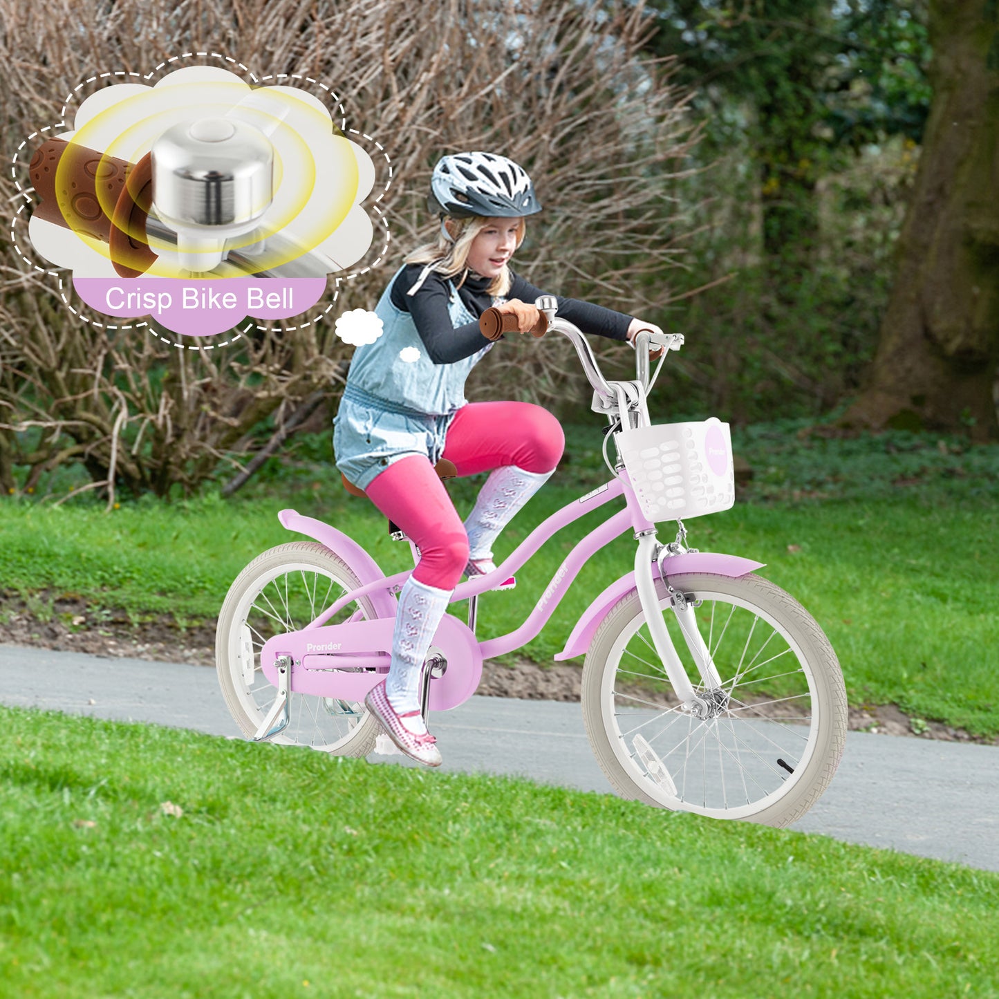 Children Bicycle with Front Handbrake and Rear Coaster Brake-Purple