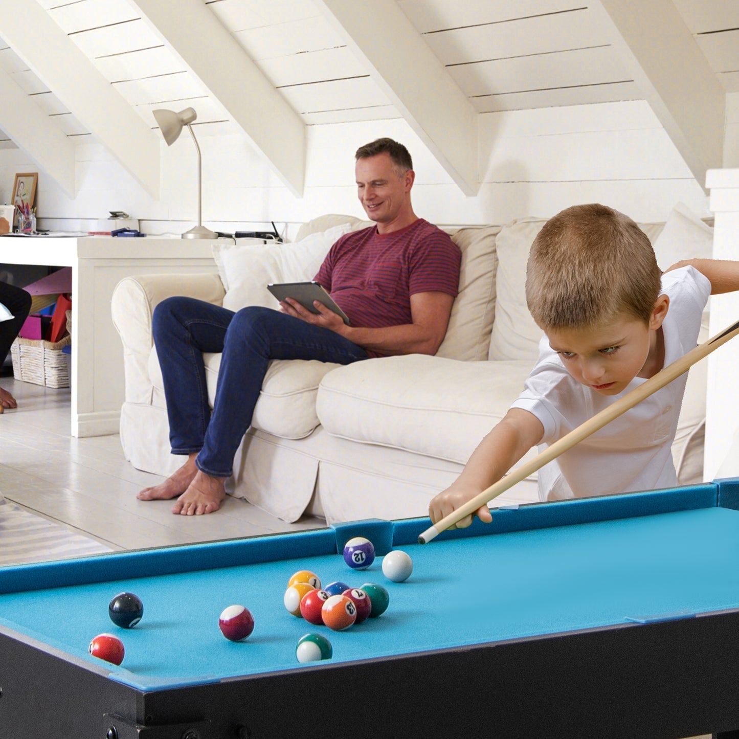 14-in-1 Combo Game Table Set Multi Game Table with Foosball