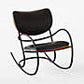 BESE BLACK LEATHER ROCKING CHAIR