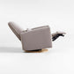 Miles Fawn Beige Velvet Nursery Power Recliner Chair with Wooden Base