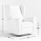 Seesaw Cream Nursery Power Recliner Chair w/ Electronic Control and USB with Metal Base