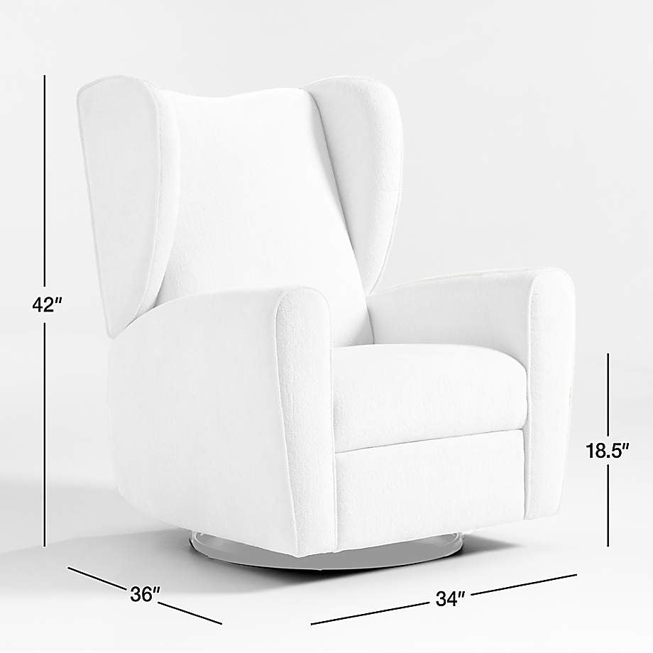 Seesaw Cream Nursery Power Recliner Chair w/ Electronic Control and USB with Metal Base