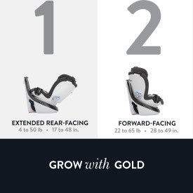 Gold Revolve360 Slim 2 in 1 Rotational Convertible Car Seat (Obsidian Black)