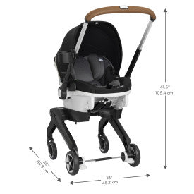 Gold Shyft DualRide with Carryall Storage Infant Car Seat and Stroller Combo (Moonstone Gray)