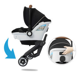 Gold Shyft DualRide with Carryall Storage Infant Car Seat and Stroller Combo (Moonstone Gray)