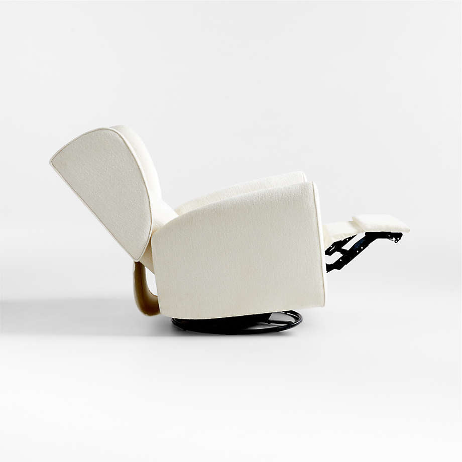 Seesaw Cream Nursery Power Recliner Chair w/ Electronic Control and USB with Metal Base
