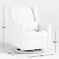 Babyletto Kiwi Cream Nursery Power Glider Recliner Chair with Natural Wood Base