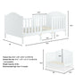 2-in-1 Classic Convertible Wooden Toddler Bed with 2 Side Guardrails for Extra Safety-White