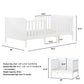 2-in-1 Convertible Kids Wooden Bedroom Furniture with Guardrails-White
