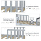 Classic Design Kids Wood Toddler Bed Frame with Two Side Safety Guardrailss-Gray