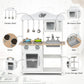 Wooden Pretend Play Kitchen Set for Kids with Accessories and Sink