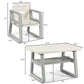 Kids Table and 2 Chairs Set with Storage Shelf-White