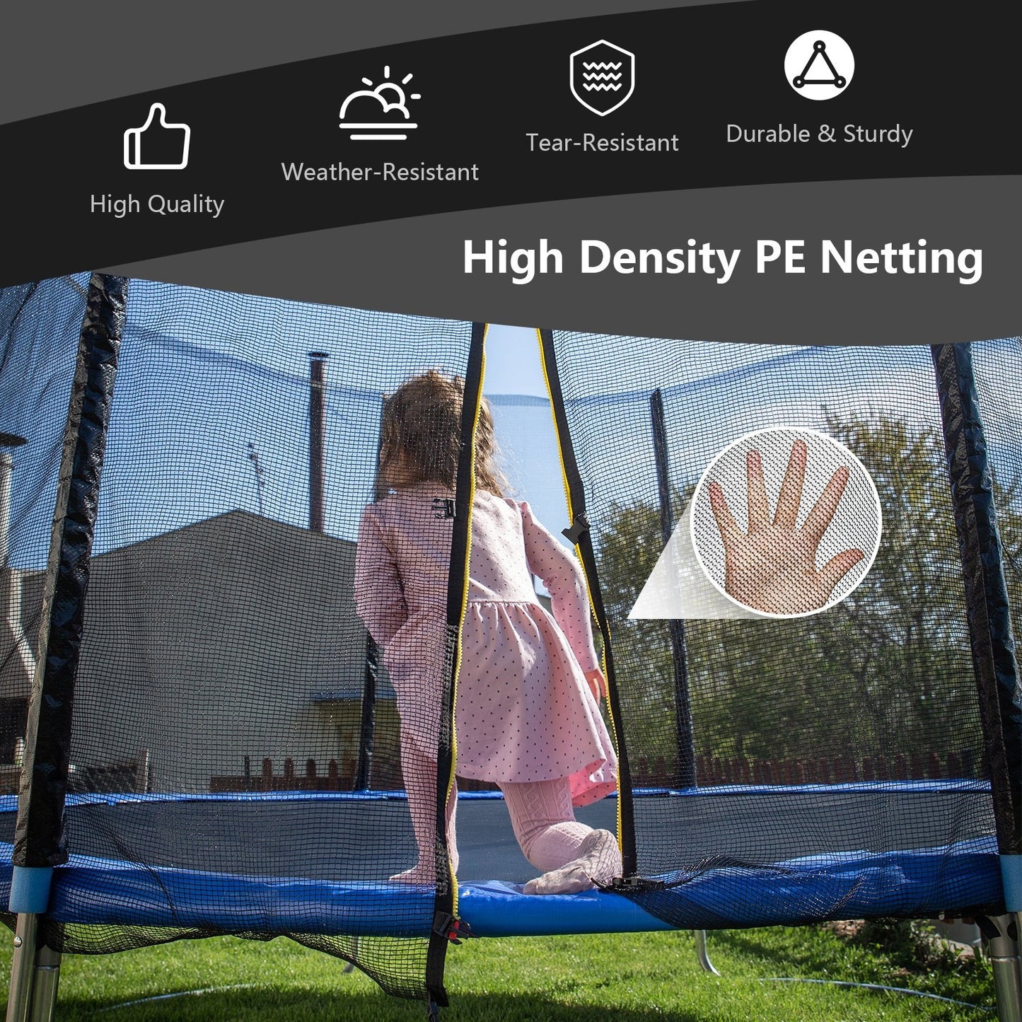 Trampoline Safety Replacement Protection Enclosure Net-8 ft