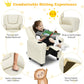 Children PU Leather Recliner Chair with Front Footrest-Beige
