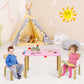 3 Piece Kids Wooden Activity Table and 2 Chairs Set-Pink