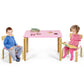 3 Piece Kids Wooden Activity Table and 2 Chairs Set-Pink