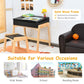 Kids Activity Table and Chair Set with Storage Space for Homeschooling-Black