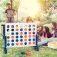 Wooden 4 in a Row Game Toy For Adults Kids with Carrying bag-White