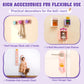 Kids Princess Vanity Table and Stool Set with Drawer and Mirror-Pink