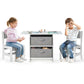 Wooden Kids Table and Chairs with Storage Baskets Puzzle