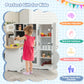 Wooden Kid's Corner Kitchen Playset with Stove for Toddlers-White