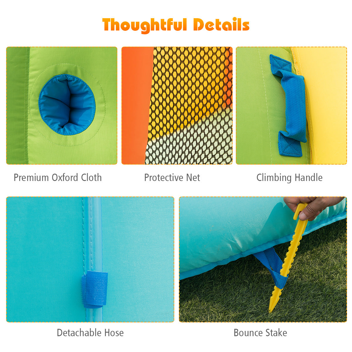 Inflatable Water Slide Kids Bounce House with 750W Blower