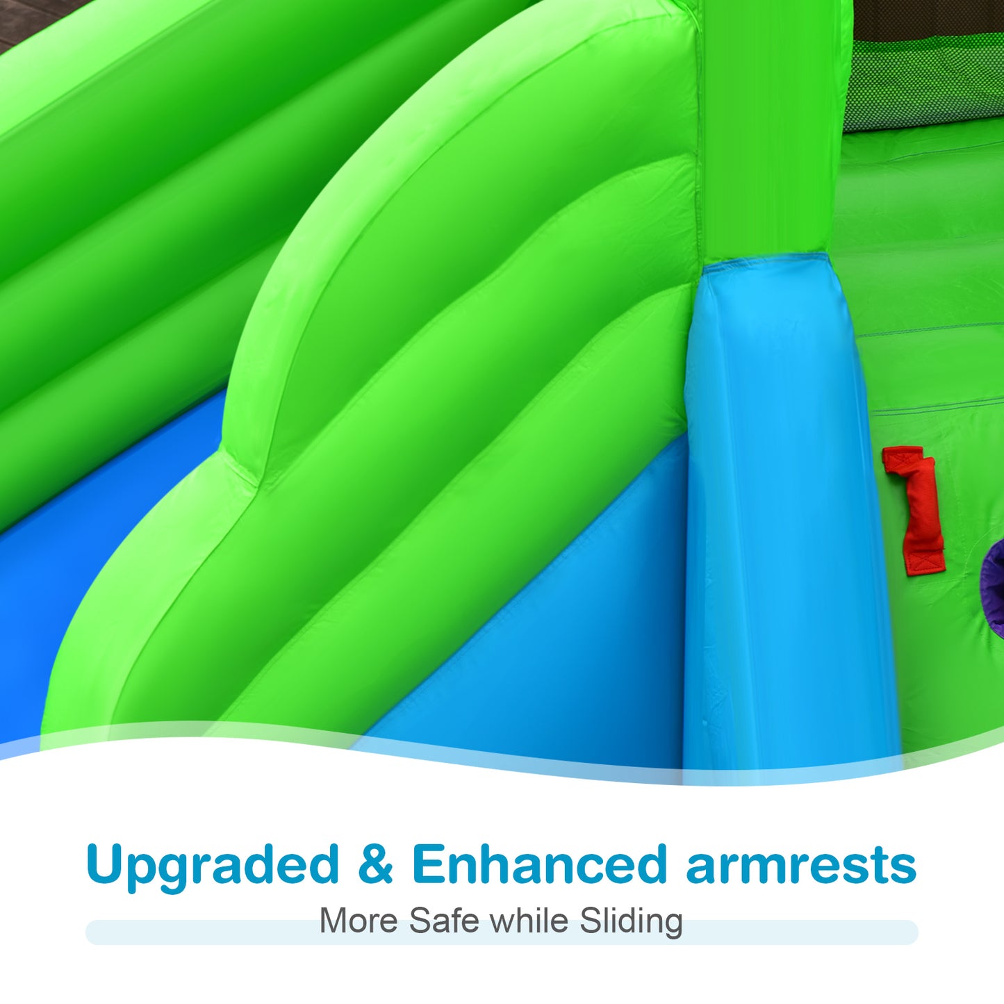 Inflatable Crocodile Style Water Slide Upgraded Kids Bounce Castle with 750W Blower