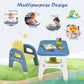 Kids Activity Table and Chair Set with Montessori Toys for Preschool and Kindergarten-Blue