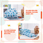 2-in-1 Convertible Kids Sofa with Velvet Fabric-Light Blue