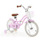 16 Inch Kids Bike with Front Handbrake and 2 Training Wheels-Purple
