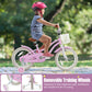 16 Inch Kids Bike with Front Handbrake and 2 Training Wheels-Purple