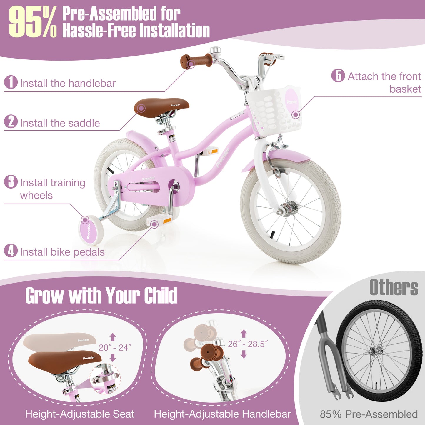 Kids Stylish Bike | 14 Inch Childs Bike | Blissbabies