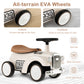 Kids Sit to Stand Vehicle with Working Steering Wheel and Under Seat Storage-White