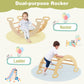 2-in-1 Wooden Kids Climber Toys with Triangle Arch Ramp-Natural
