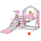 3 in 1 Toddler Climber and Swing Set Slide Playset-Pink