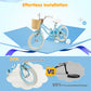 14" Kid's Bike with Training Wheels and Adjustable Handlebar Seat-Blue