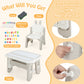 Kids Table and Chair Set with Flip-Top Bookshelf-Gray