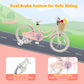 18" Kid's Bike with Training Wheels and Adjustable Handlebar Seat-Pink
