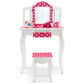 Kids Vanity Table and Stool Set with Cute Polka Dot Print-Pink