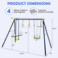 3-in-1 Outdoor Swing Set for Kids Aged 3 to 10
