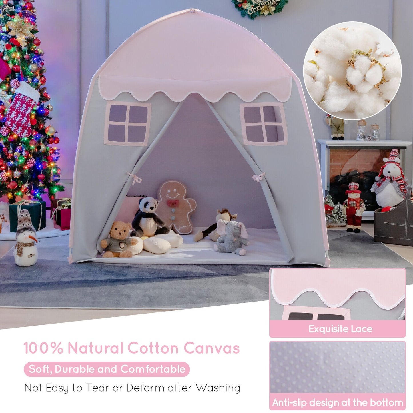 Portable Indoor Kids Play Castle Tent-Pink