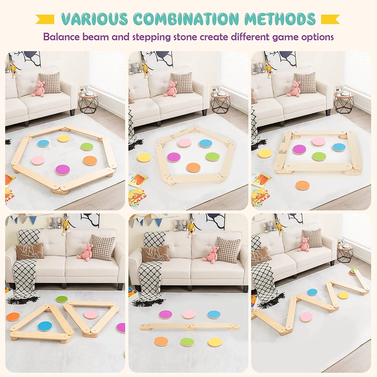 Kids Beam Toy | Wooden Balance Beam | Blissbabies