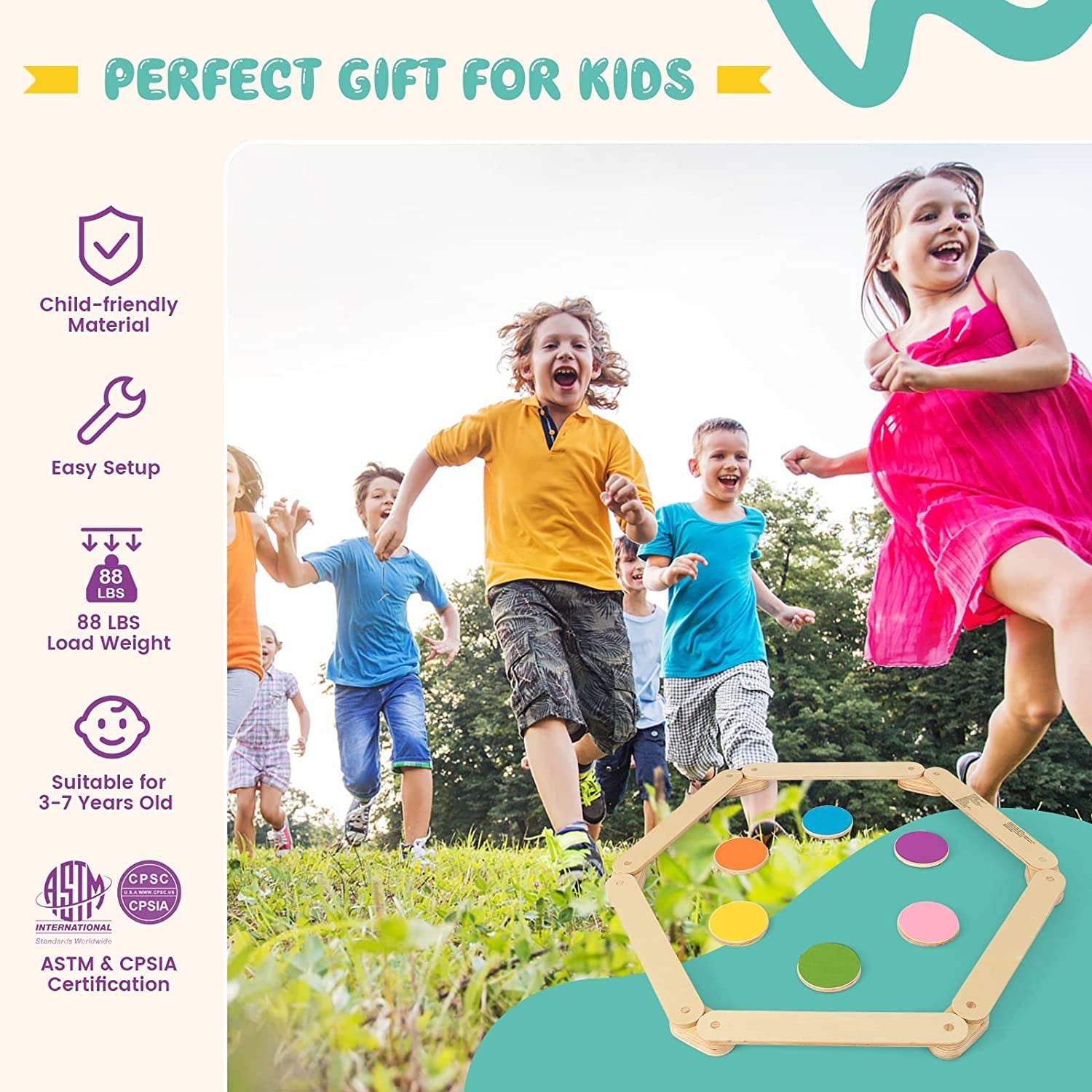 Kids Beam Toy | Wooden Balance Beam | Blissbabies
