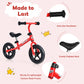 Kids No Pedal Balance Bike with Adjustable Handlebar and Seat-Red