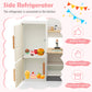 Kids Play Kitchen Set with Realistic Range Hood and Refrigerator