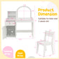 Kids Vanity Table and Chair Set with Shelves Drawer and Cabinet-White